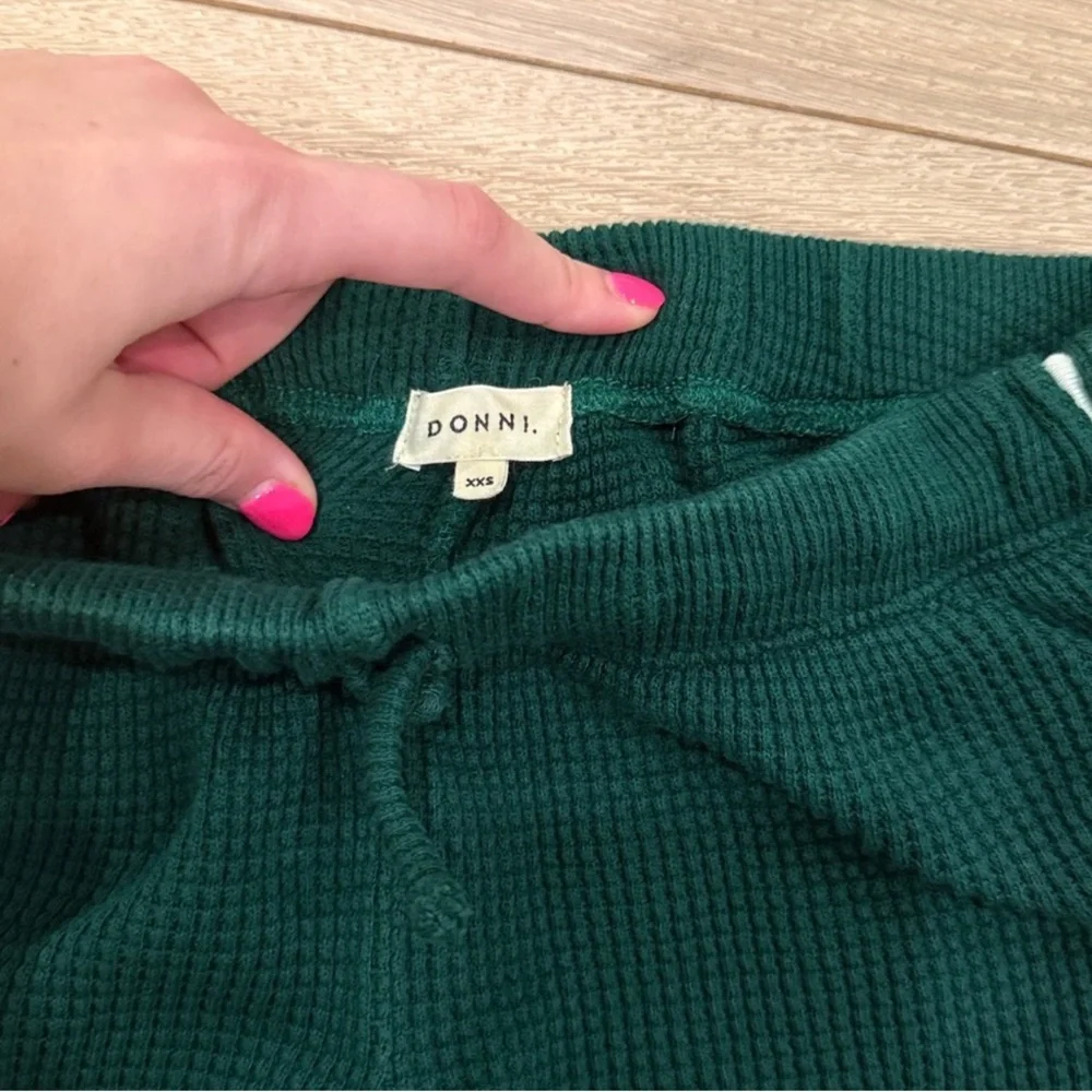 Donni Thermal Green Cropped Stripe Pants XXS - Picture 4 of 11